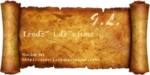 Izsó Líviusz névjegykártya